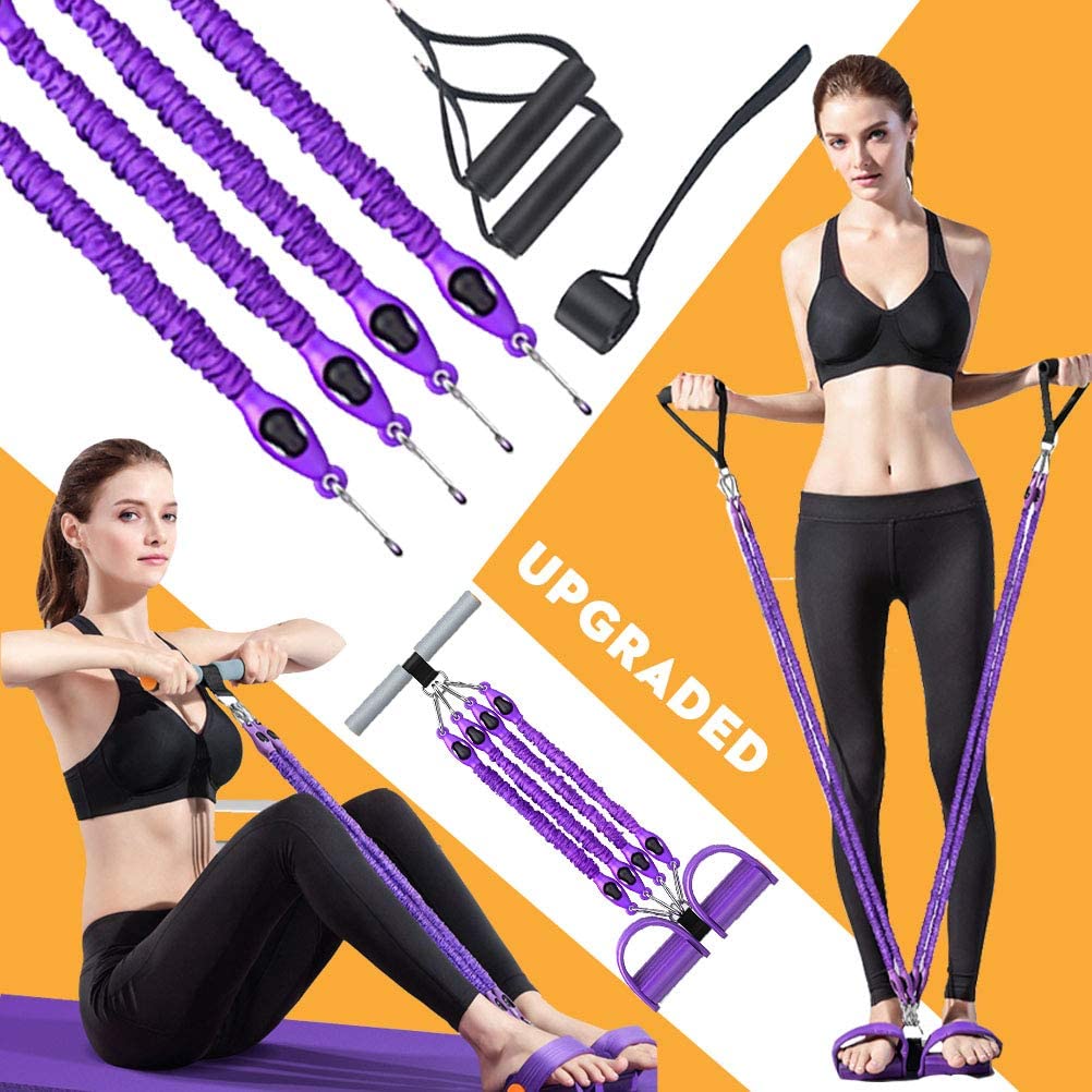 4 Tubes Tension Rope Pedal Resistance Band