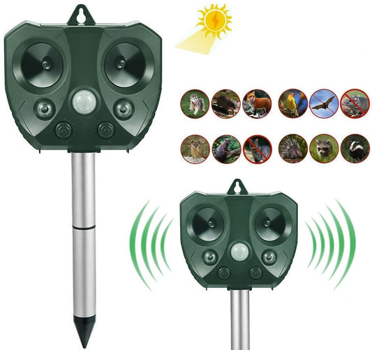 Upgraded Solar Ultrasonic Animal Repellent