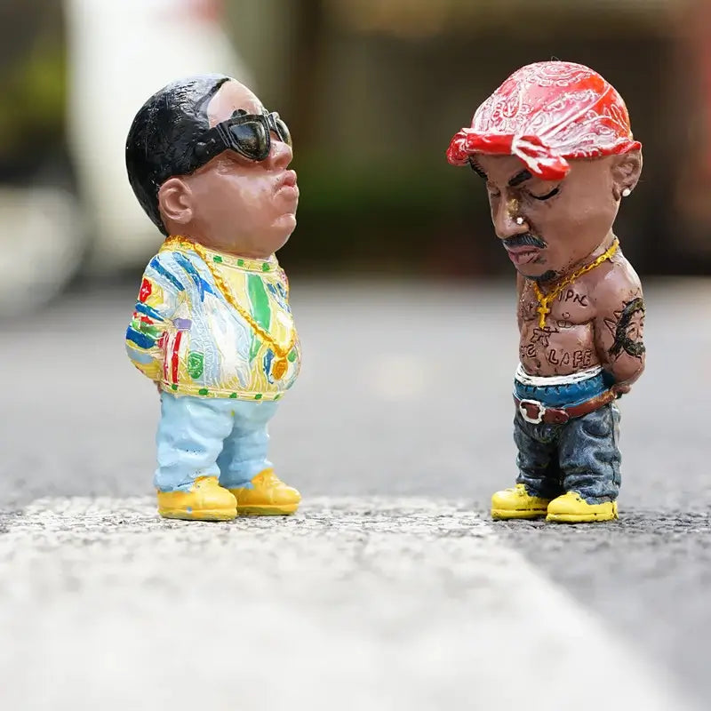 Rapper Garden Gnomes - Biggie, Tupac, Ludacris Resin Ornaments