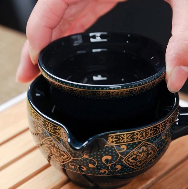Exquisite Rotating Teapot Premium Set - Spillproof Chinese teapot set