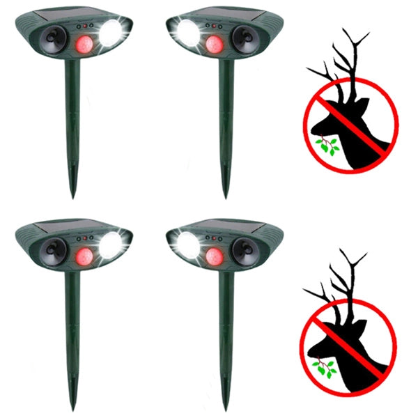 Ultrasonic Deer Repeller - PACK 1 UP TO 6 - Solar Powered - Flashing Light- Get Rid of Deer in 48 Hours or It's FREE