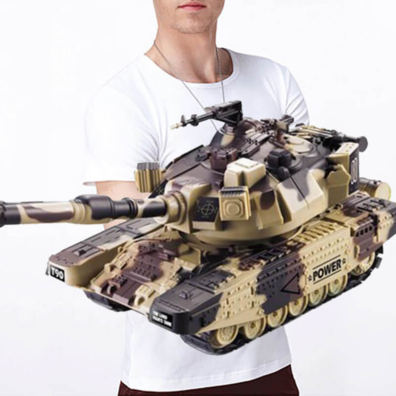 Kids RC Battle Tank 10.5'' Remote Control Fighter Crawler Tanks with Launching BB Bullets