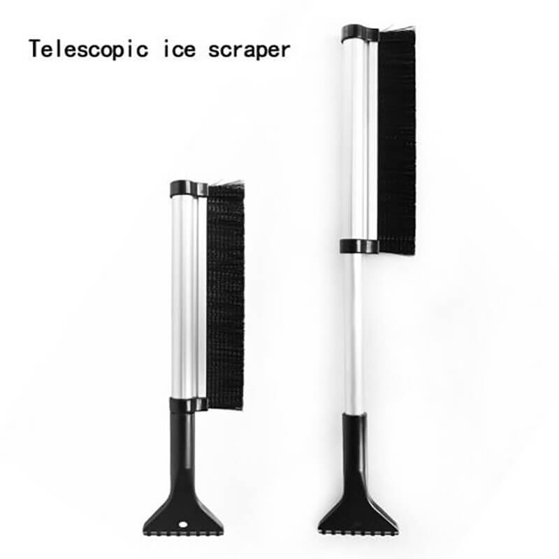 Auto Care Retractable Extendable Snow Brush - Ice Scraper for Winter Car Vehicle Windshield with Stiff Bristle Brush