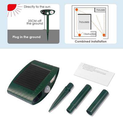 Ultrasonic Rabbit Repeller - PACK OF 6 - Solar Powered - Flashing Light- Get Rid of rabbit in 48 Hours or It's FREE