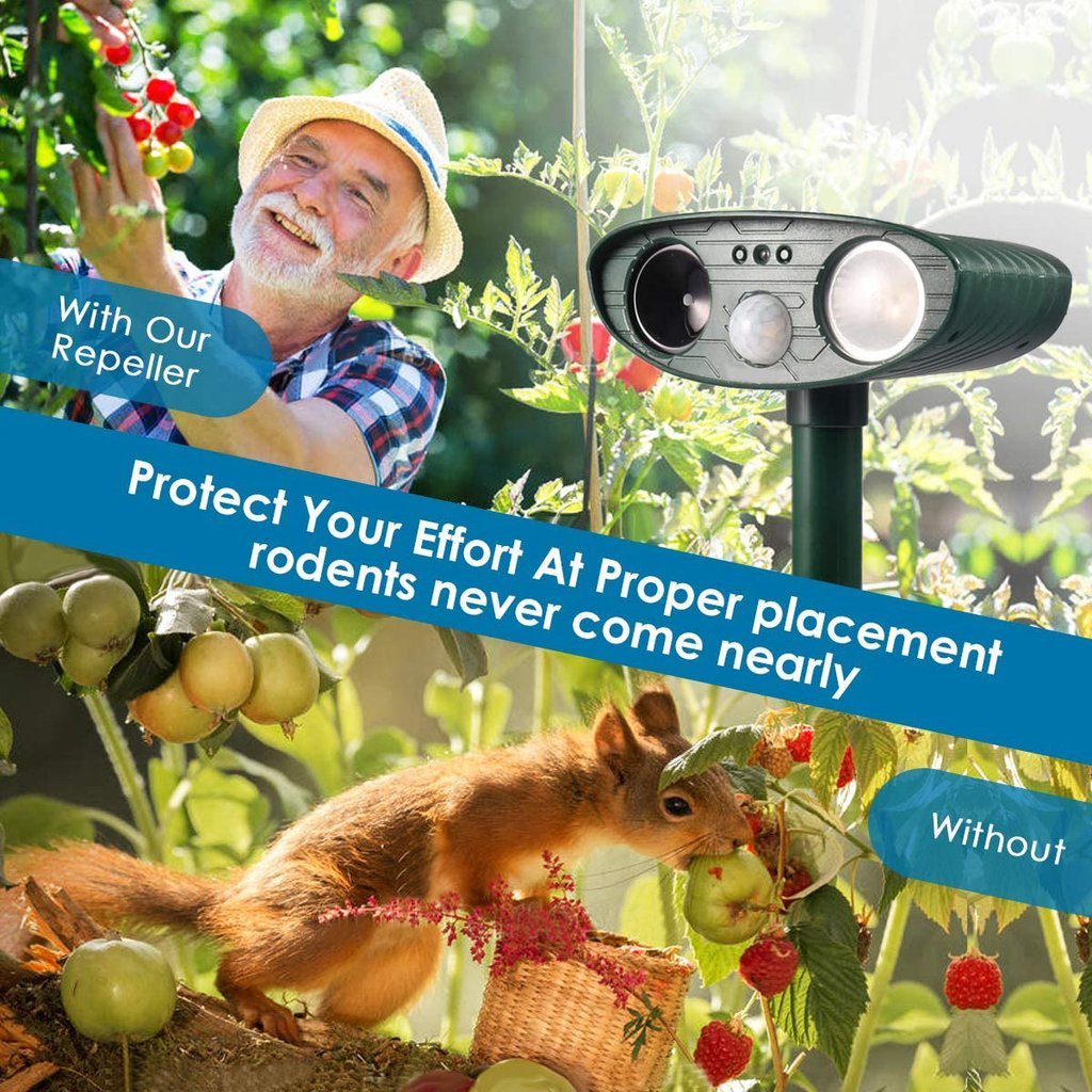 Ultrasonic Deer Repeller - Solar Powered - Flashing Light- Get Rid of Deer in 48 Hours or It's FREE