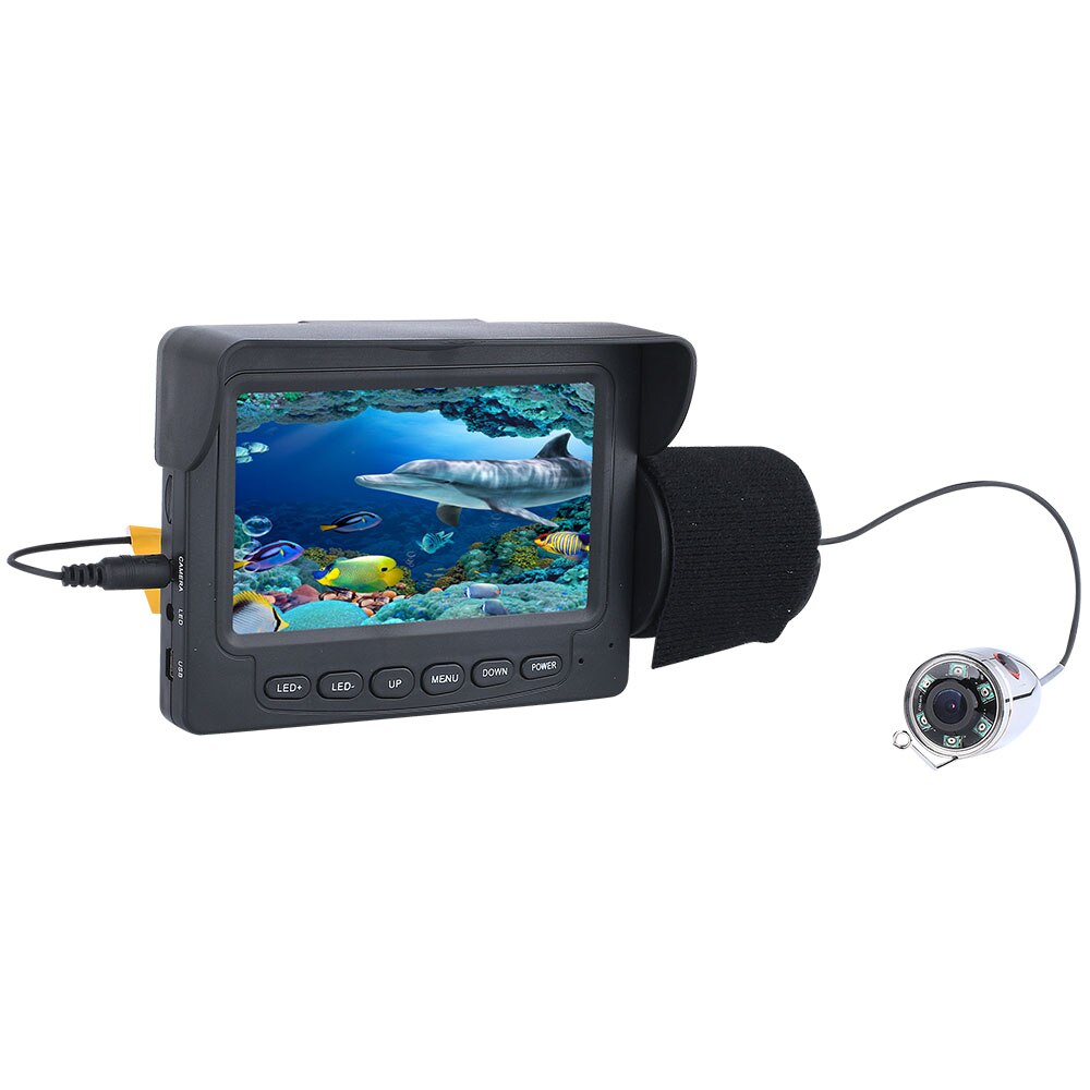 4.3 Inch 1200TVL Underwater Fish Finder Fishing Camera 12pcs White LEDs Camera Light Off Function Fishfinder IP68