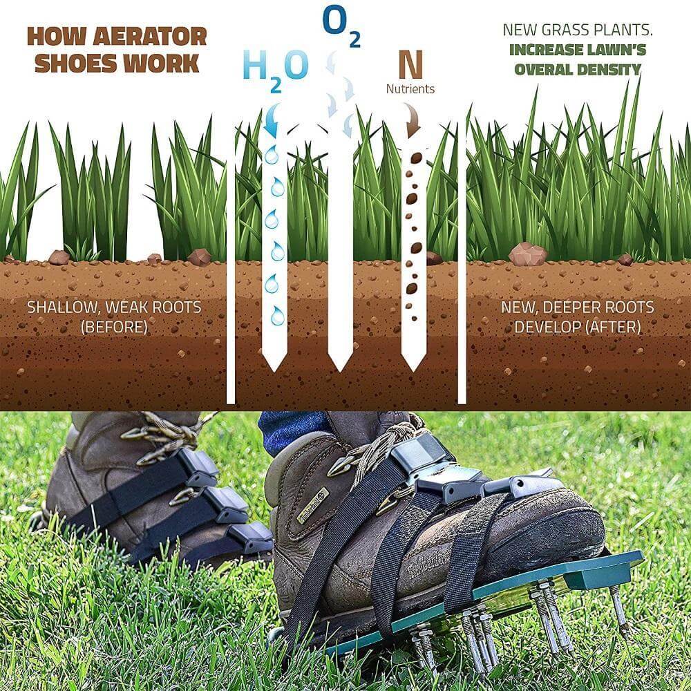 Best Walk-N-Grow Lawn Aerators - Aerator Shoes - Aerating Spikes