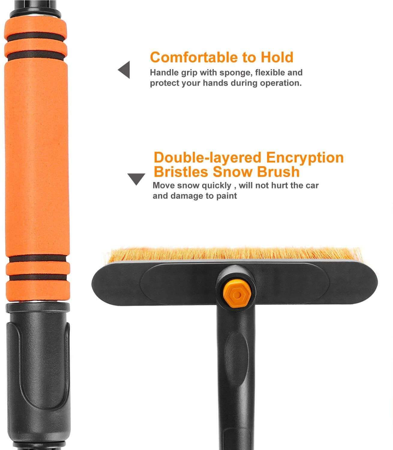 Snow Removal Brush - Extendable Ice Scraper for Car, SUV & Truck Windshield Ice Windows