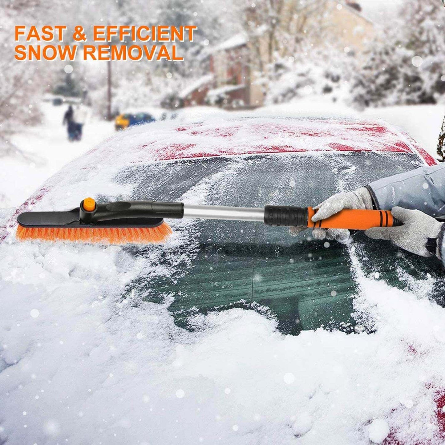 Snow Removal Brush - Extendable Ice Scraper for Car, SUV & Truck Windshield Ice Windows