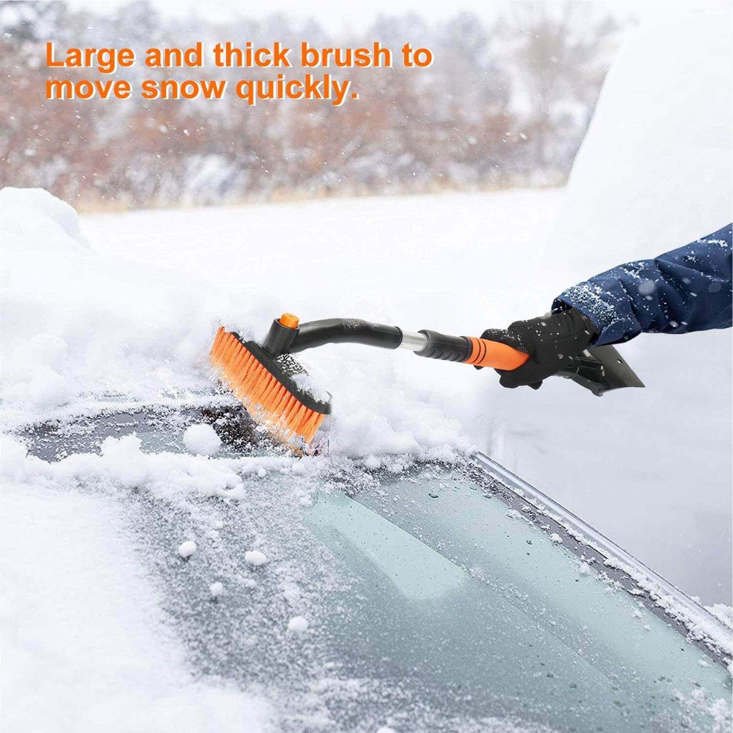 Snow Removal Brush - Extendable Ice Scraper for Car, SUV & Truck Windshield Ice Windows