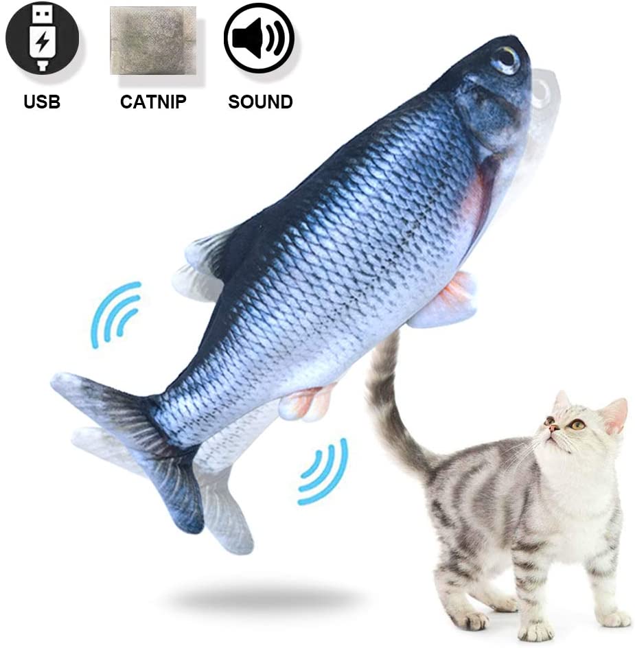 Electric Fish Cat Toy Perfect for Biting, Chewing and Kicking, Moves by Itself