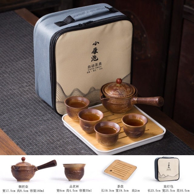 Exquisite Rotating Teapot Premium Set - Spillproof Chinese teapot set