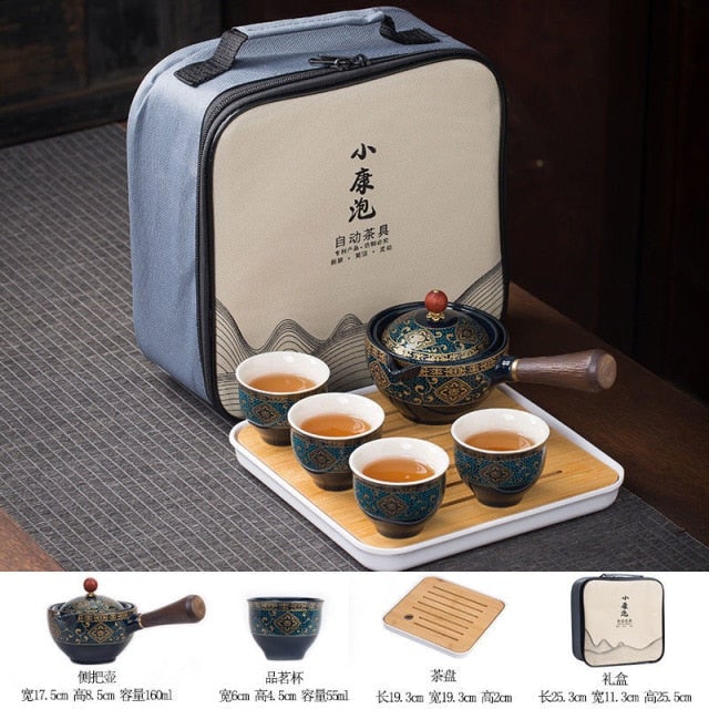 Exquisite Rotating Teapot Premium Set - Spillproof Chinese teapot set