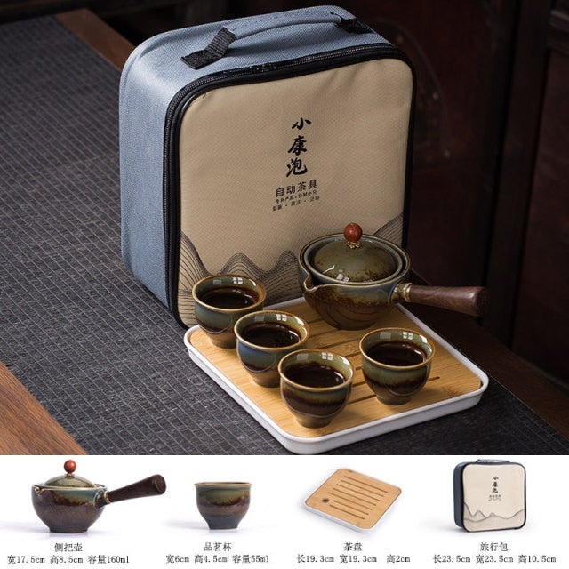 Exquisite Rotating Teapot Premium Set - Spillproof Chinese teapot set