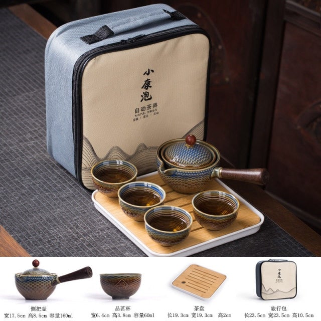 Exquisite Rotating Teapot Premium Set - Spillproof Chinese teapot set