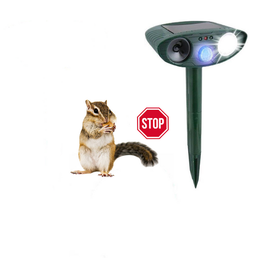 Squirrel Outdoor Solar Ultrasonic Repeller - Get Rid of Squirrels in 48 Hours or It's FREE